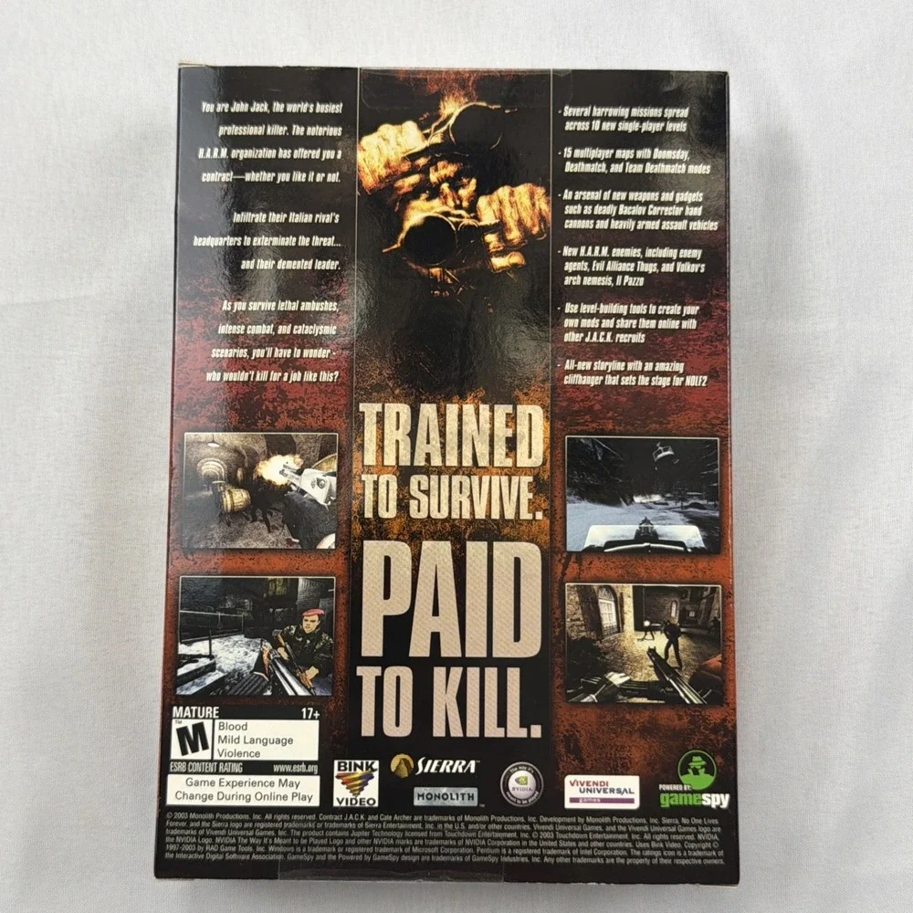 Contract Jack Sequel To No One Lives Forever, 2003, PC Game New / US Sealed Box